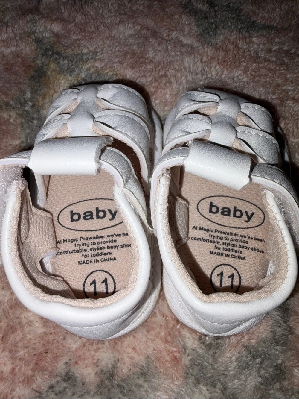 0-6 Month Soft White Sandals